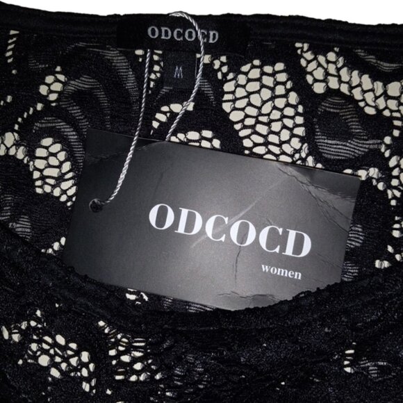 🏖️ NWT Cocktail Black Lace Bodycon Dress  Size Medium - Picture 7 of 8